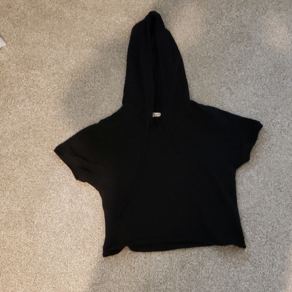 Black hooded shirt